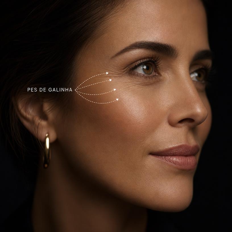 Exemplo de marcação de aplicação de botox