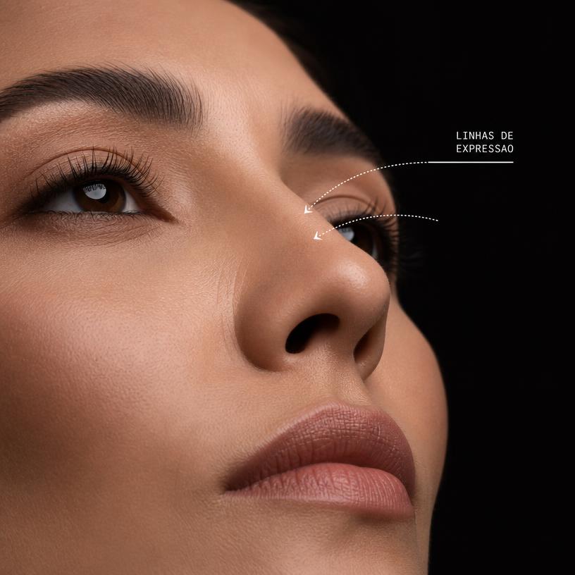 Exemplo de marcação de aplicação de botox